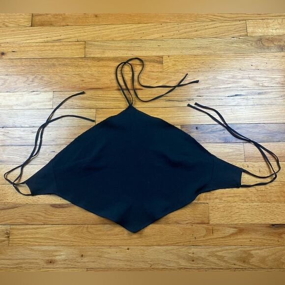 H&M Handkerchief Black Diamond Top Back/Neck Tie Size M - Picture 2 of 6